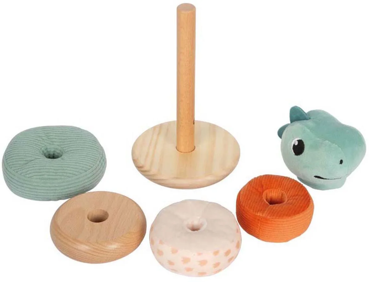 Houten Stapeltoren Dino de small foot en Multicolore – photo du produit