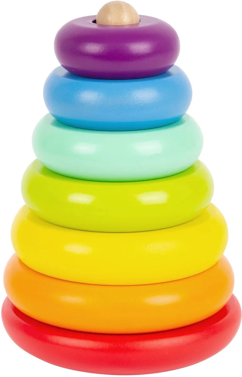 Wooden Stacking Tower Rainbow 7dlg von small foot in Mehrfarbig – Produktfoto
