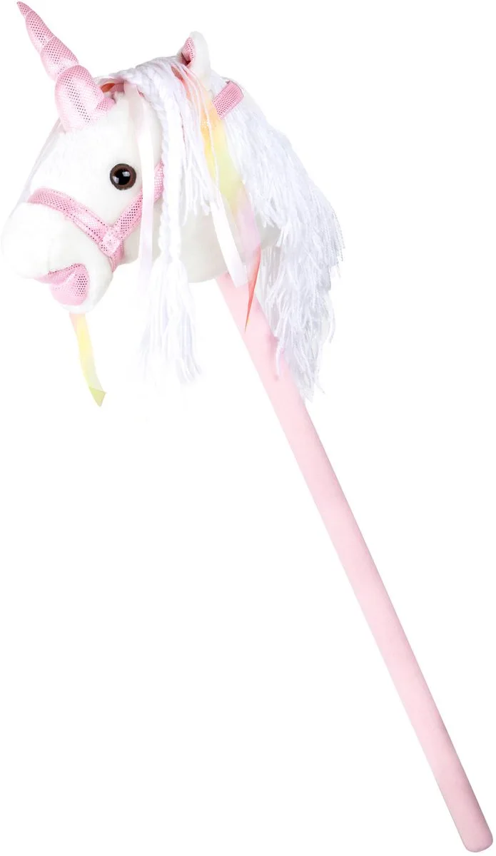 Wooden Hobbyhorse Unicorn 90cm von small foot in Weiß – Produktfoto