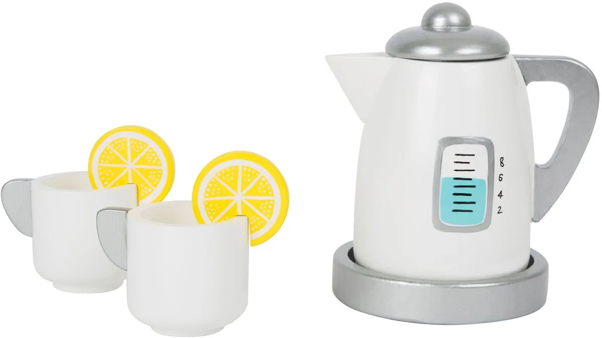 Houten Theeset met Waterkoker, 7dlg. von small foot in Weiß – Produktfoto