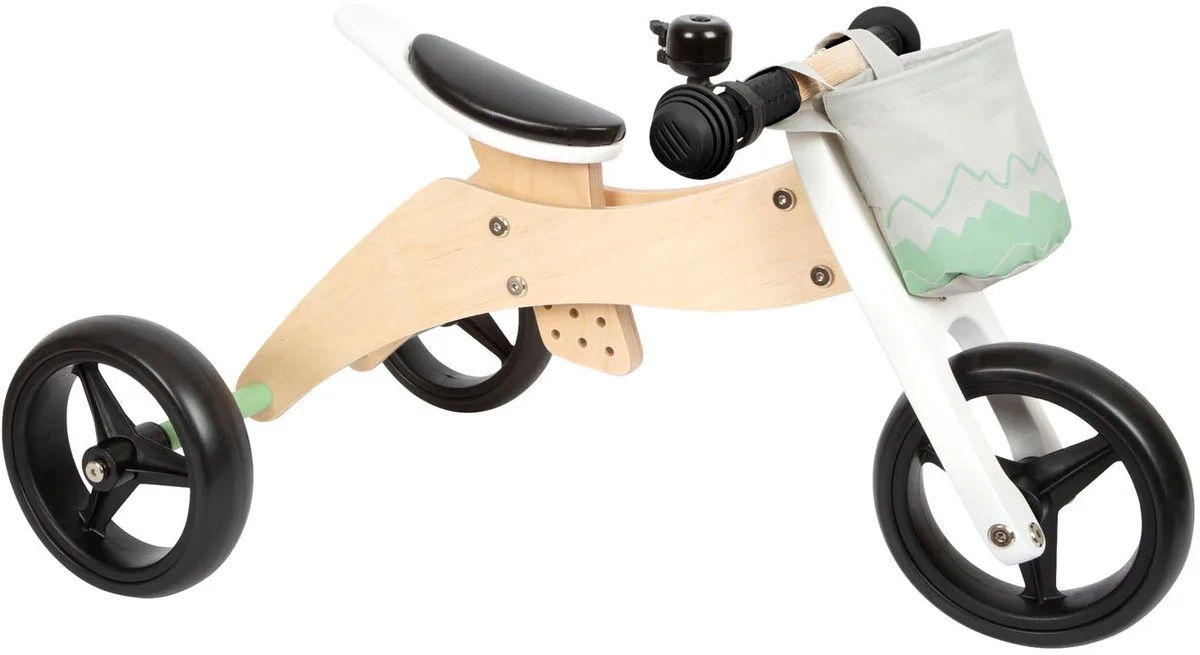 Houten Training Driewieler/Loopfiets 2in1 Saliegroen by small foot in Saliegroen Naturel – product photo