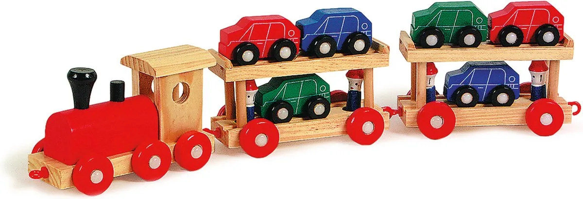 Houten Trein Transporter met Auto's, 11dlg. by small foot in Hout – product photo