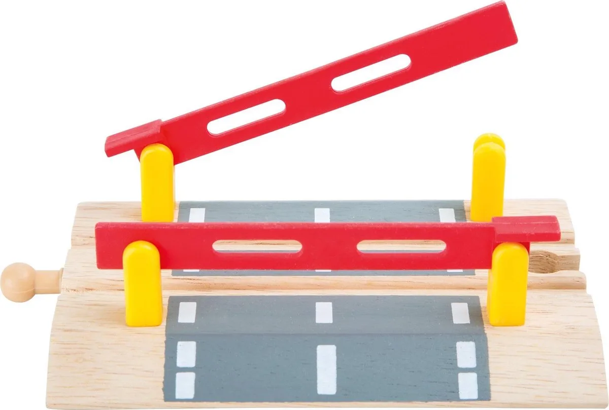 Houten Treinrail Overweg Trainible von small foot in Rot – Produktfoto