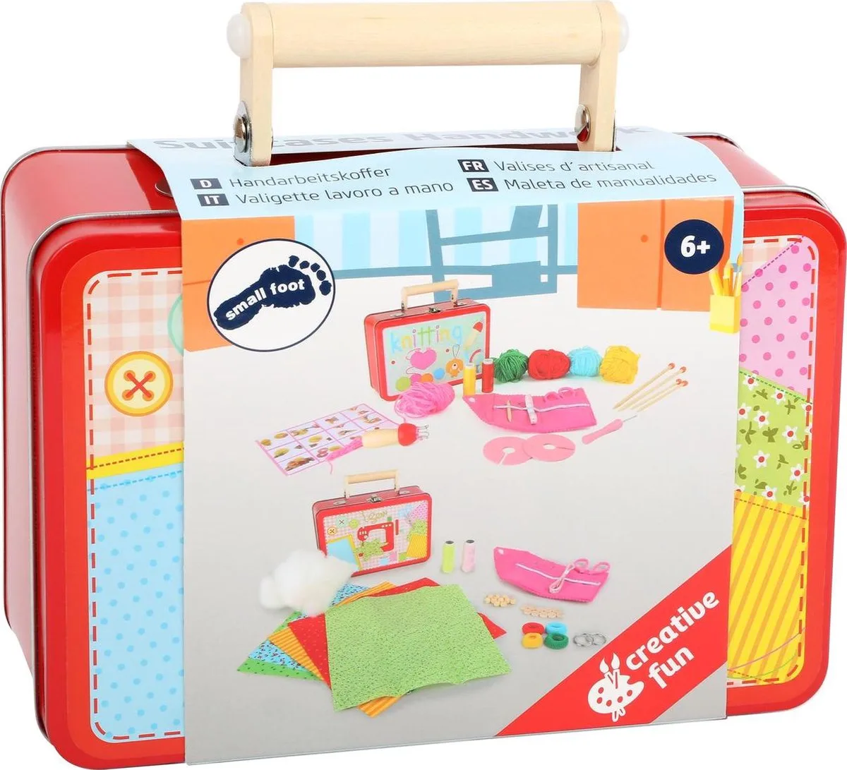 Kinderkoffer Naaiset von small foot in Rosa – Produktfoto