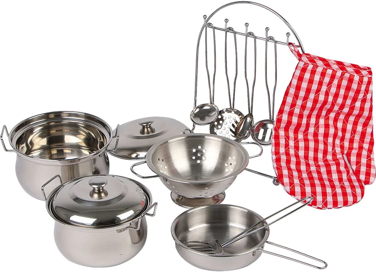 Metalen Kinder Kookgerei Set, 13dlg. van small foot in Meerkleurig – productfoto