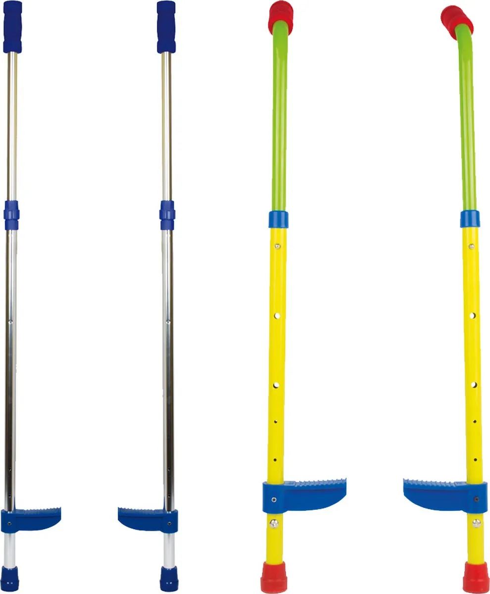 Metalen Stelten - Set van 2 - Blauw & Multikleur (Groen, Geel, Blauw en Rood) - Geschikt vanaf 4 jaar - Buiten Spelen - Steltlopen by small foot in Blue – product photo
