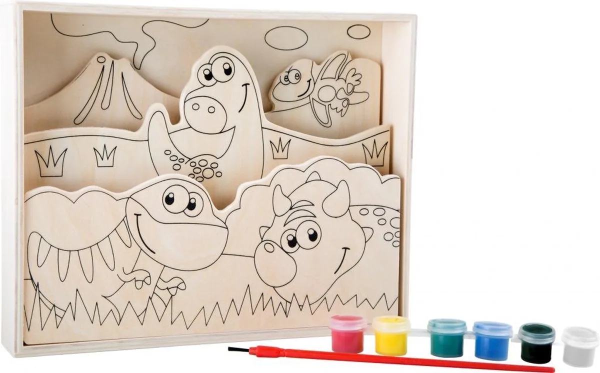 "My First Dinosaurs" Wooden Colouring Picture de small foot en Blank – photo du produit
