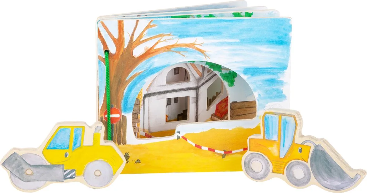 Picture Book Construction Site, interactive van small foot in Wit – productfoto