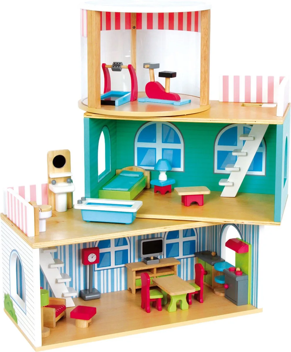poppenhuis compleet 24-delig de small foot en Multicolore – photo du produit
