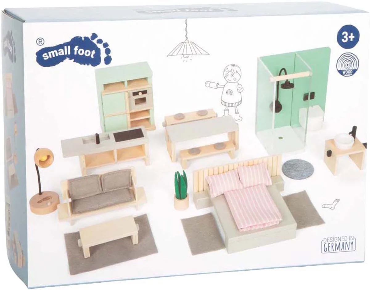 Poppenhuis Meubelset Scandinavische Stijl från small foot i Flerfärgad – produktbild