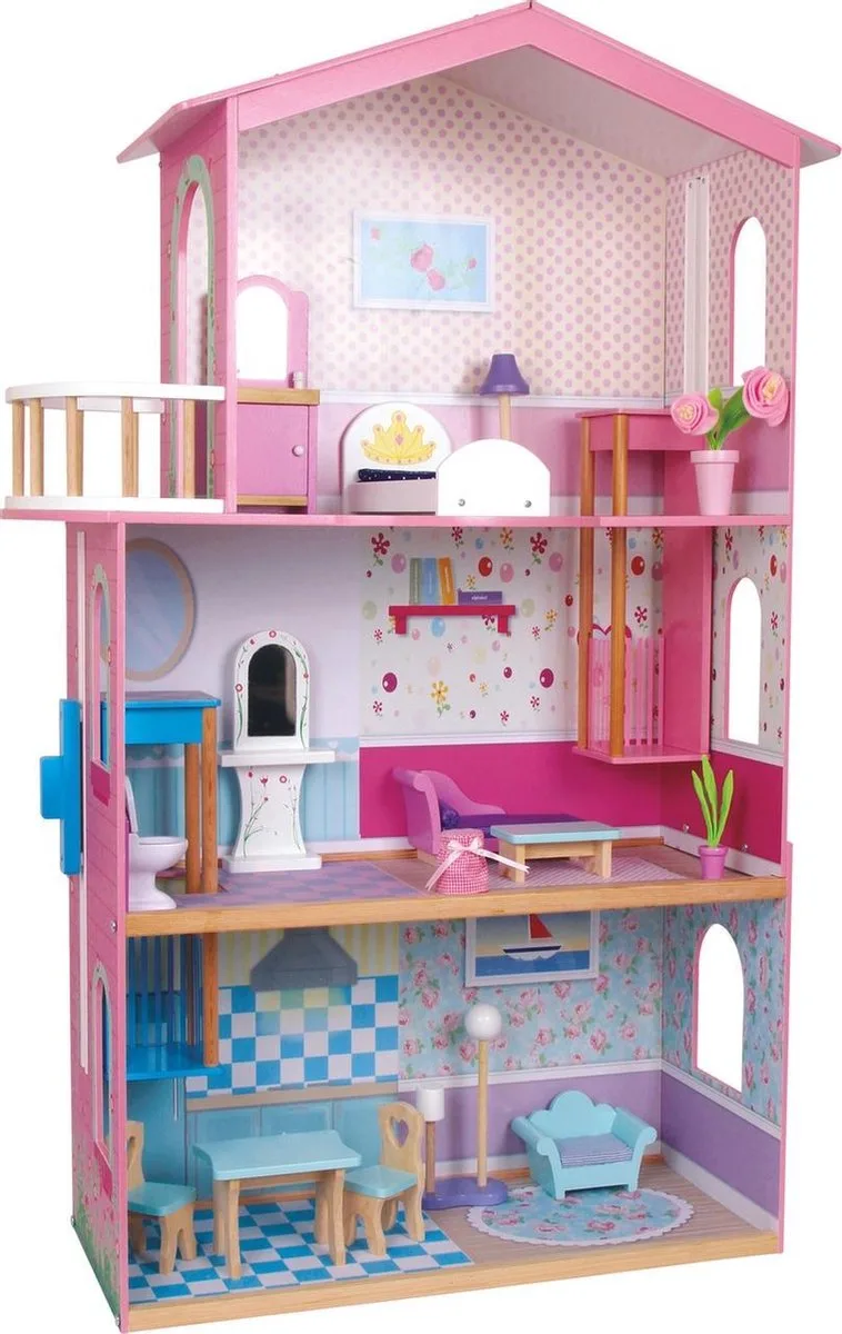 Poppenhuis Sophia 74 x 121 x 34 cm van small foot in Roze – productfoto