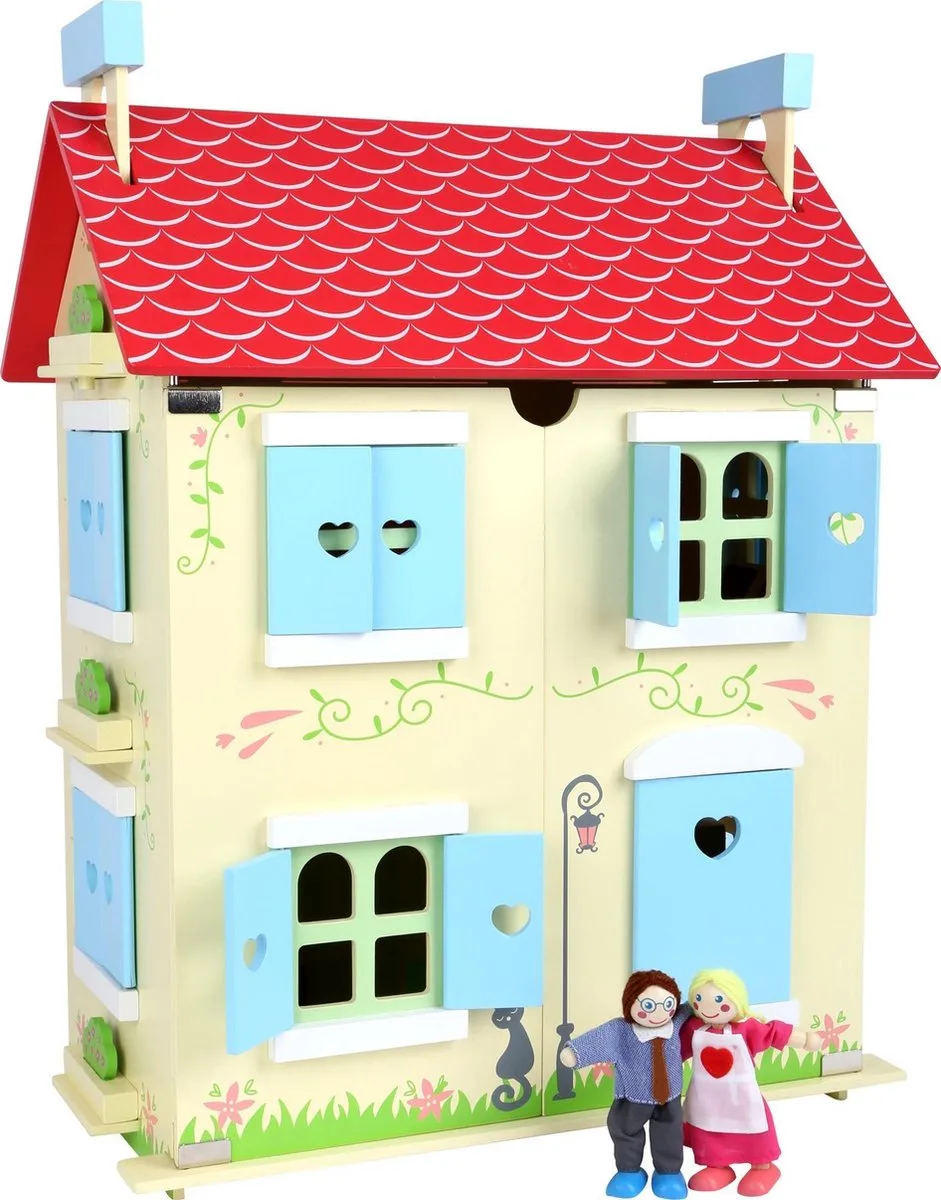 Poppenhuis - Verwijderbaar dak - Houten speelgoed vanaf 3 jaar de small foot en Rouge – photo du produit