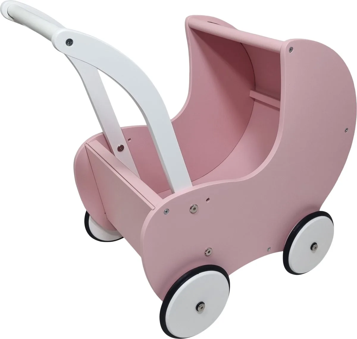 Poppenwagen Klassiek - met dichte zijkant van small foot in Roze – productfoto