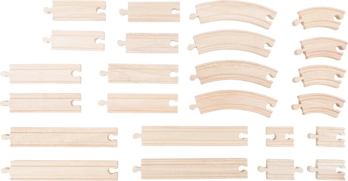 Train Tracks, set of 24 by small foot in Licht Bruin – product photo