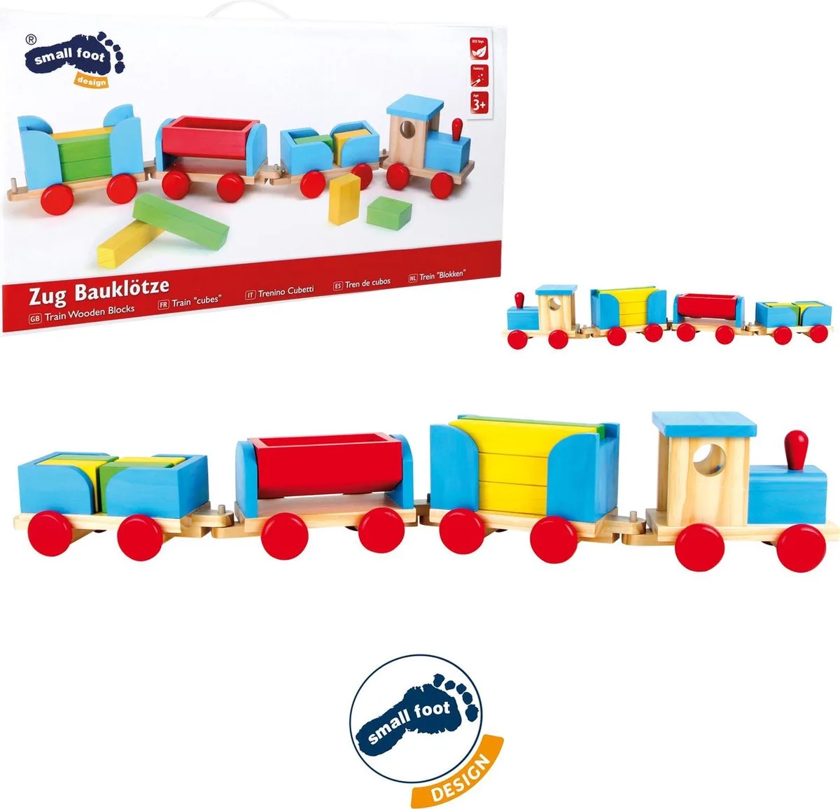 Trein bouwblokken från small foot i Blå – produktbild