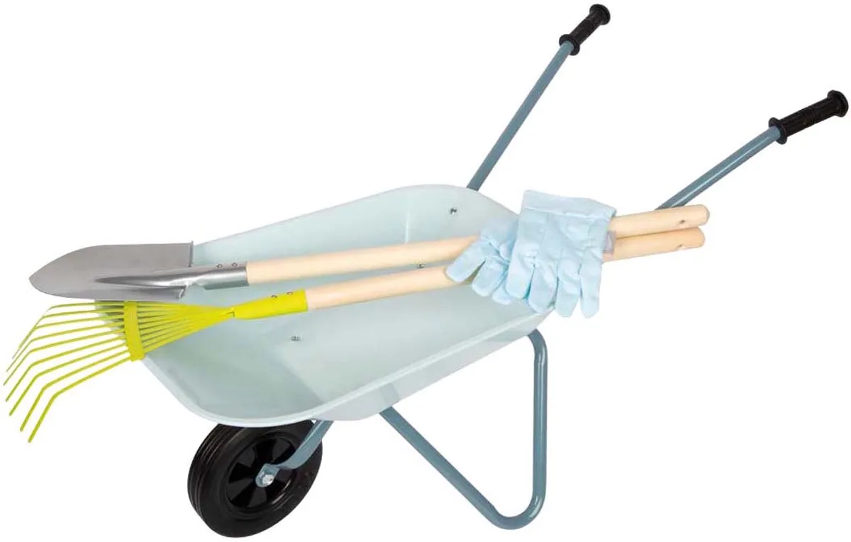 Tuingereedschap Set met Kruiwagen 5dlg. von small foot in Mehrfarbig – Produktfoto