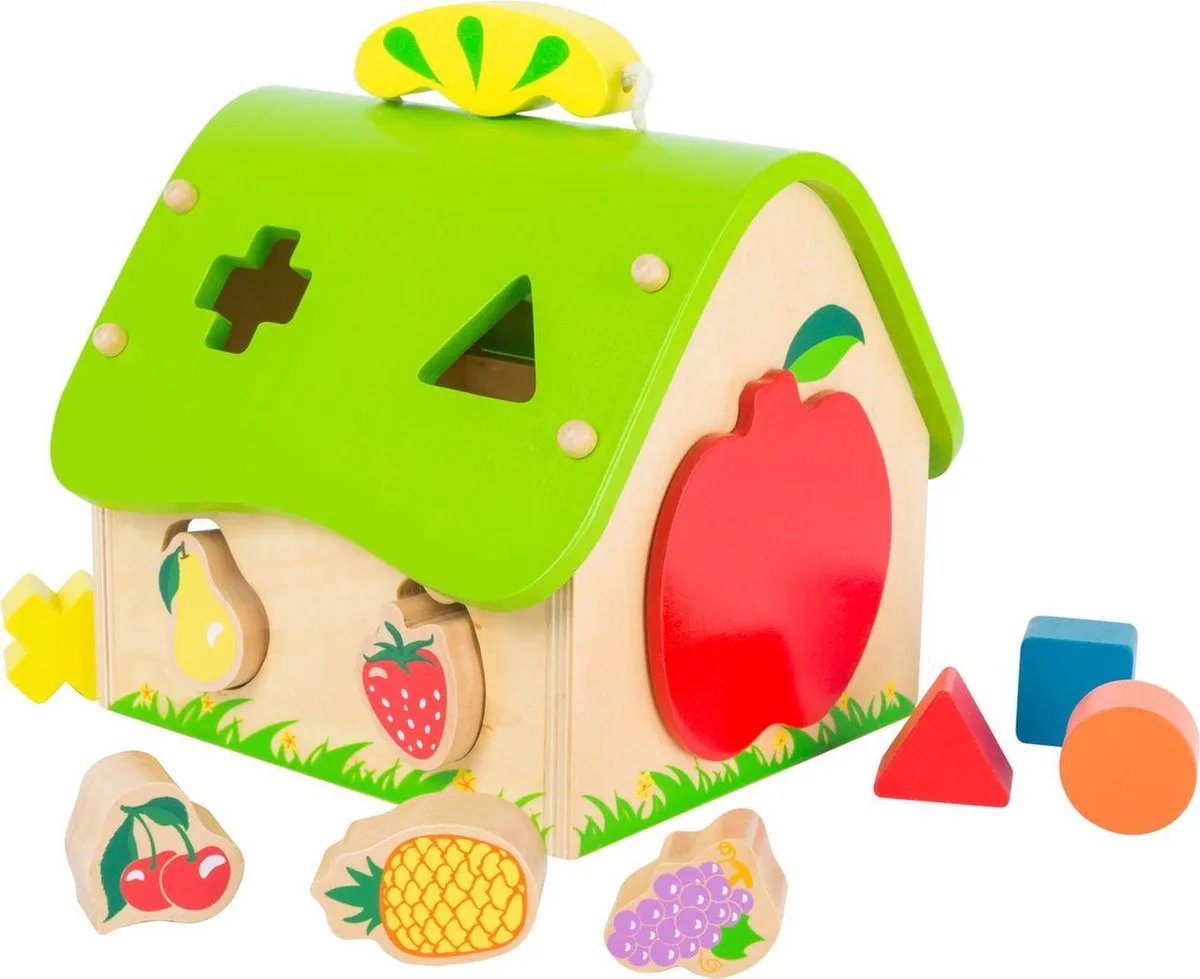 Vormenstoof Fruit huis - 9 verschillende fruitelementen van massief hout - Houten speelgoed vanaf 1 jaar van small foot in Wit – productfoto