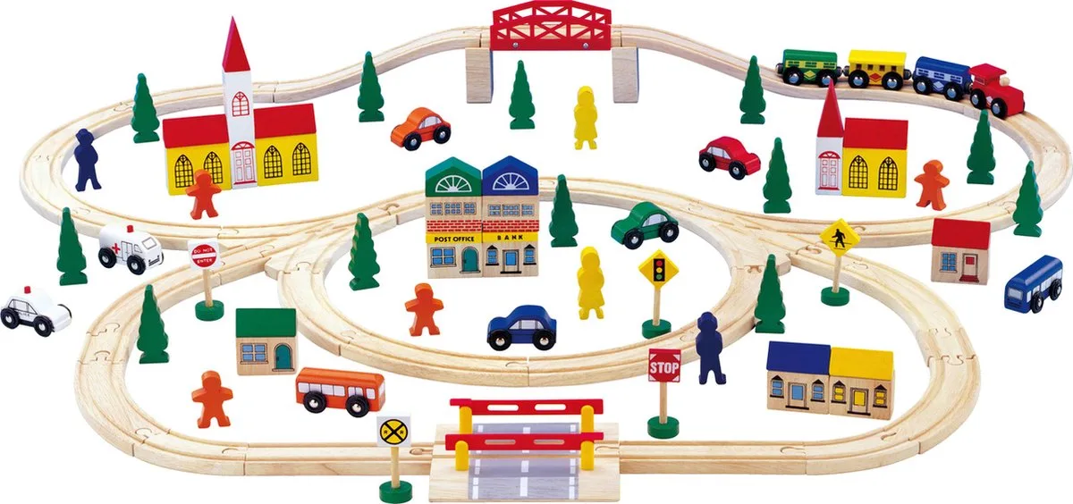 Wooden Railway, large van small foot in Hout – productfoto