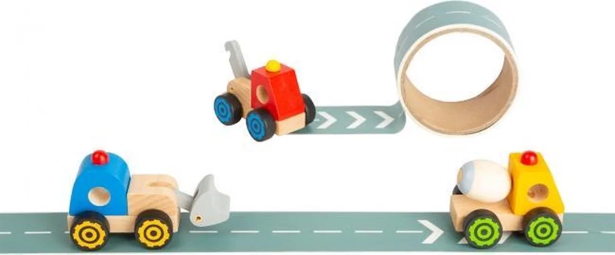 Wooden Truck with Adhesive Road Tape Display von small foot in Blau – Produktfoto