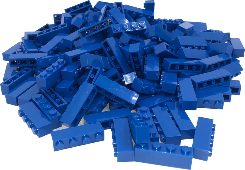 100 Bouwstenen 1x4 | Compatibel met Lego Classic | Keuze uit vele kleuren | SmallBricks by SmallBricks in Blauw – product photo