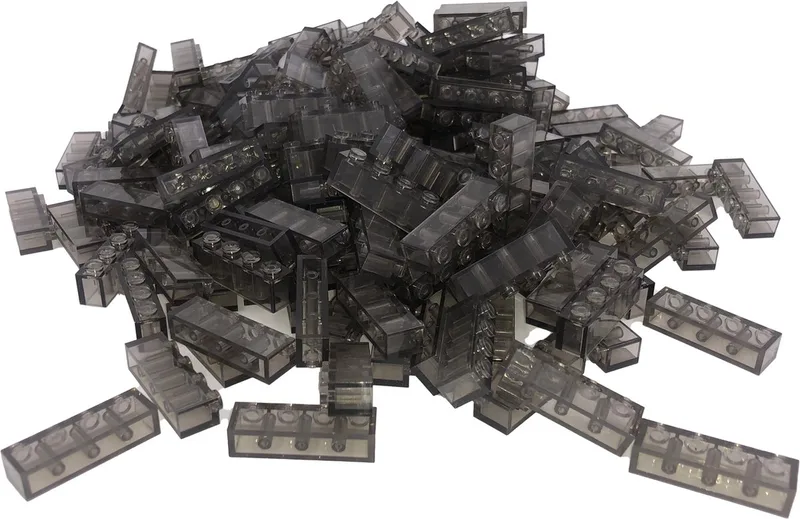 100 Bouwstenen 1x4 | Compatibel met Lego Classic | Keuze uit vele kleuren | SmallBricks von SmallBricks in Transparant Zwart – Produktfoto