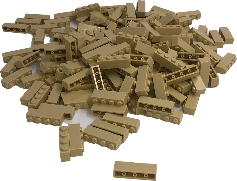 100 Bouwstenen 1x4 | Compatibel met Lego Classic | Keuze uit vele kleuren | SmallBricks von SmallBricks in Tan – Produktfoto