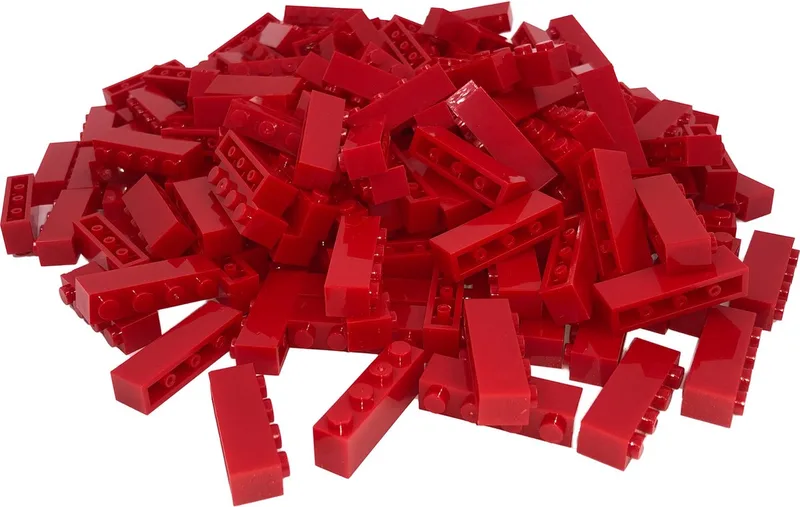 100 Bouwstenen 1x4 | Compatibel met Lego Classic | Keuze uit vele kleuren | SmallBricks von SmallBricks in Rood – Produktfoto