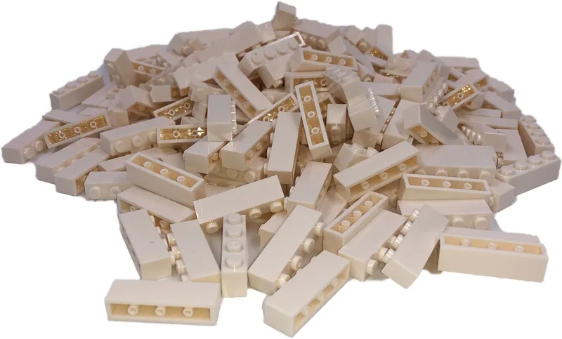 100 Bouwstenen 1x4 | Compatibel met Lego Classic | Keuze uit vele kleuren | SmallBricks by SmallBricks in Wit – product photo