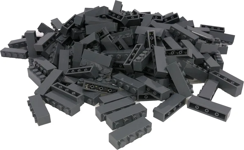 100 Bouwstenen 1x4 | Compatibel met Lego Classic | Keuze uit vele kleuren | SmallBricks by SmallBricks in Donkergrijs – product photo