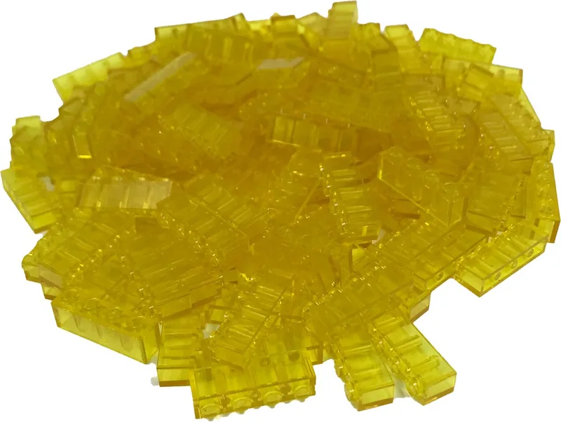 100 Bouwstenen 1x4 | Compatibel met Lego Classic | Keuze uit vele kleuren | SmallBricks de SmallBricks en Transparant Geel – photo du produit