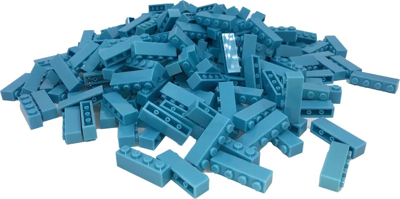 100 Bouwstenen 1x4 | Compatibel met Lego Classic | Keuze uit vele kleuren | SmallBricks von SmallBricks in Lichtblauw – Produktfoto