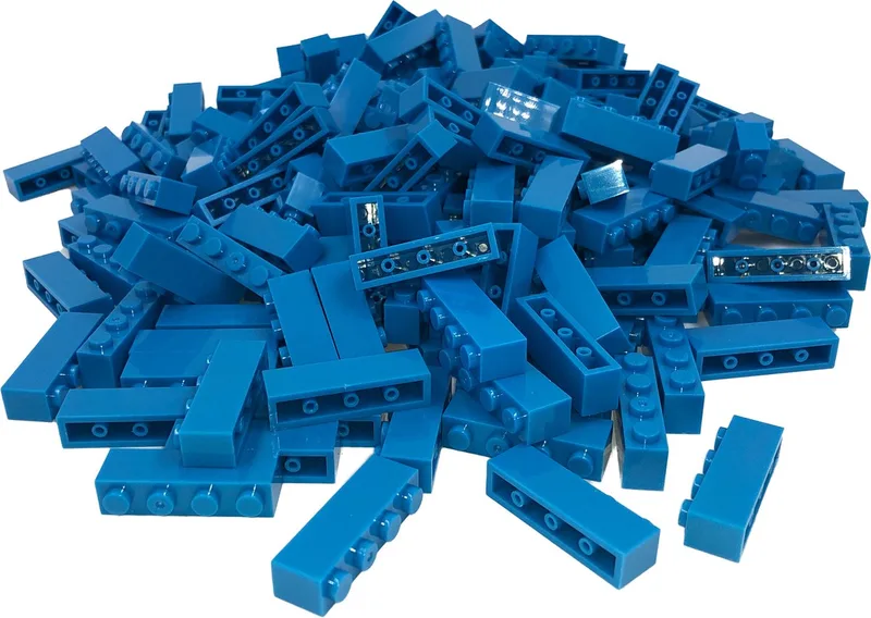 100 Bouwstenen 1x4 | Compatibel met Lego Classic | Keuze uit vele kleuren | SmallBricks von SmallBricks in Hemelsblauw – Produktfoto