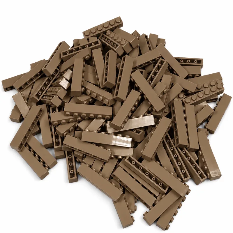 100 Bouwstenen 1x6 | Compatibel met Lego Classic | Keuze uit vele kleuren | SmallBricks van SmallBricks in Donkertan – productfoto