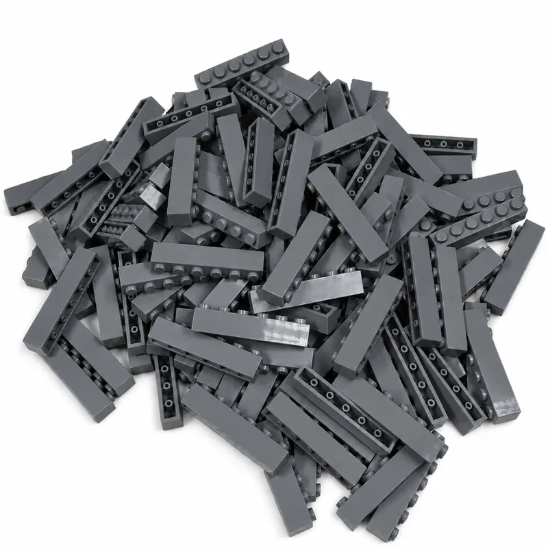 100 Bouwstenen 1x6 | Compatibel met Lego Classic | Keuze uit vele kleuren | SmallBricks by SmallBricks in Donkergrijs – product photo