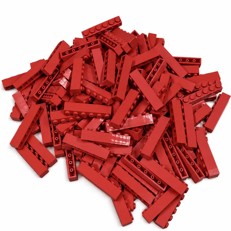 100 Bouwstenen 1x6 | Compatibel met Lego Classic | Keuze uit vele kleuren | SmallBricks von SmallBricks in Rood – Produktfoto
