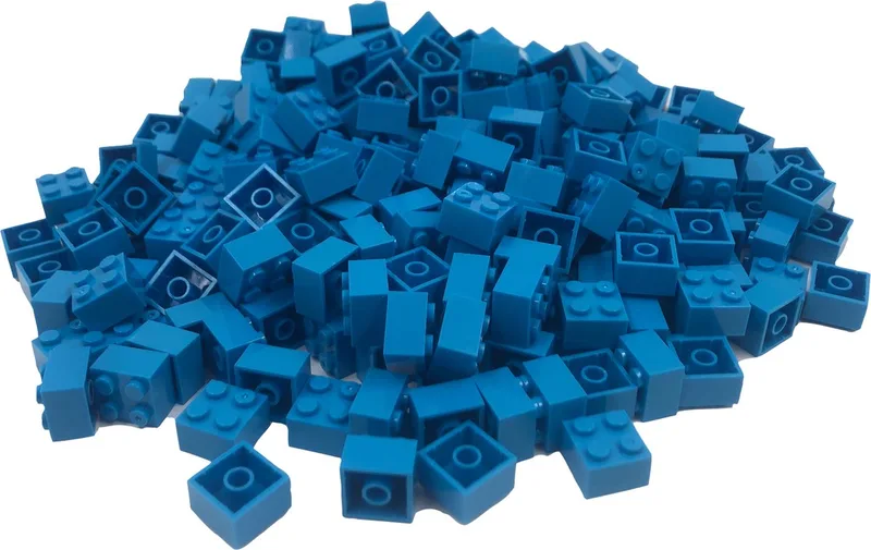 100 Bouwstenen 2x2 | Compatibel met Lego Classic | Keuze uit vele kleuren | SmallBricks van SmallBricks in Hemelsblauw – productfoto