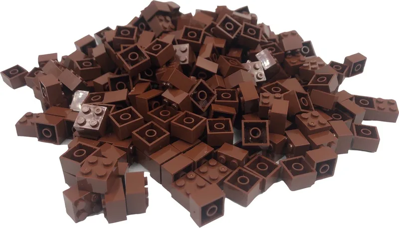 100 Bouwstenen 2x2 | Compatibel met Lego Classic | Keuze uit vele kleuren | SmallBricks van SmallBricks in Bruin – productfoto