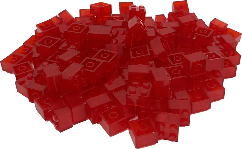 100 Bouwstenen 2x2 | Compatibel met Lego Classic | Keuze uit vele kleuren | SmallBricks von SmallBricks in Transparant Rood – Produktfoto