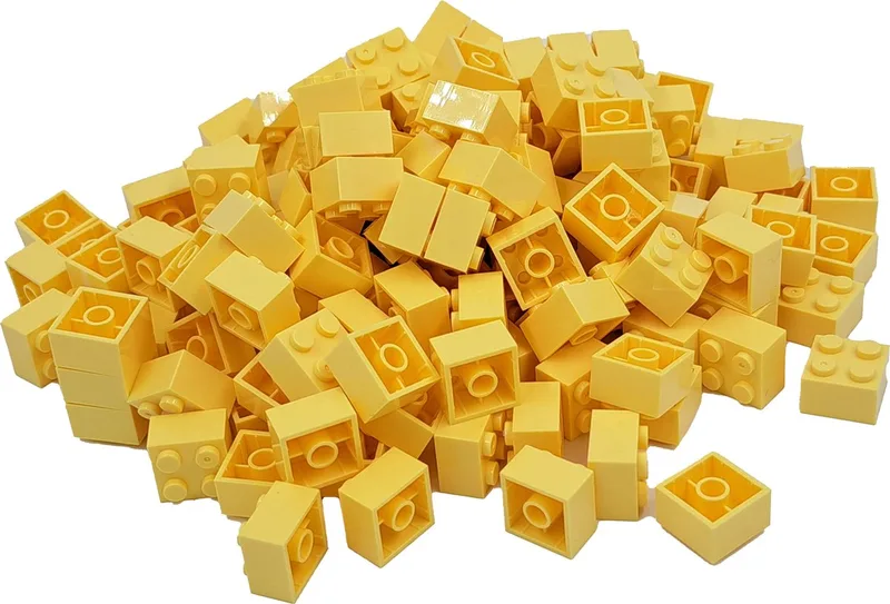 100 Bouwstenen 2x2 | Compatibel met Lego Classic | Keuze uit vele kleuren | SmallBricks de SmallBricks en Lichtgeel – photo du produit