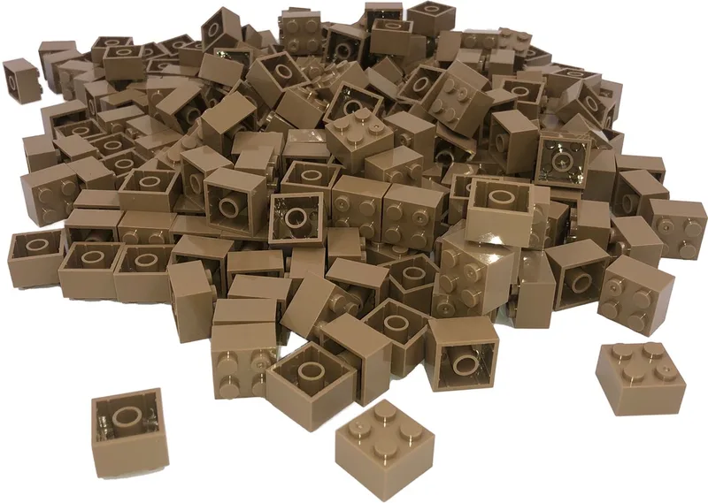100 Bouwstenen 2x2 | Compatibel met Lego Classic | Keuze uit vele kleuren | SmallBricks von SmallBricks in Donkertan – Produktfoto