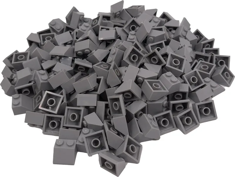100 Bouwstenen 2x2 dakpan 45 graden | Compatibel met Lego Classic | Keuze uit vele kleuren | SmallBricks von SmallBricks in Lichtgrijs – Produktfoto