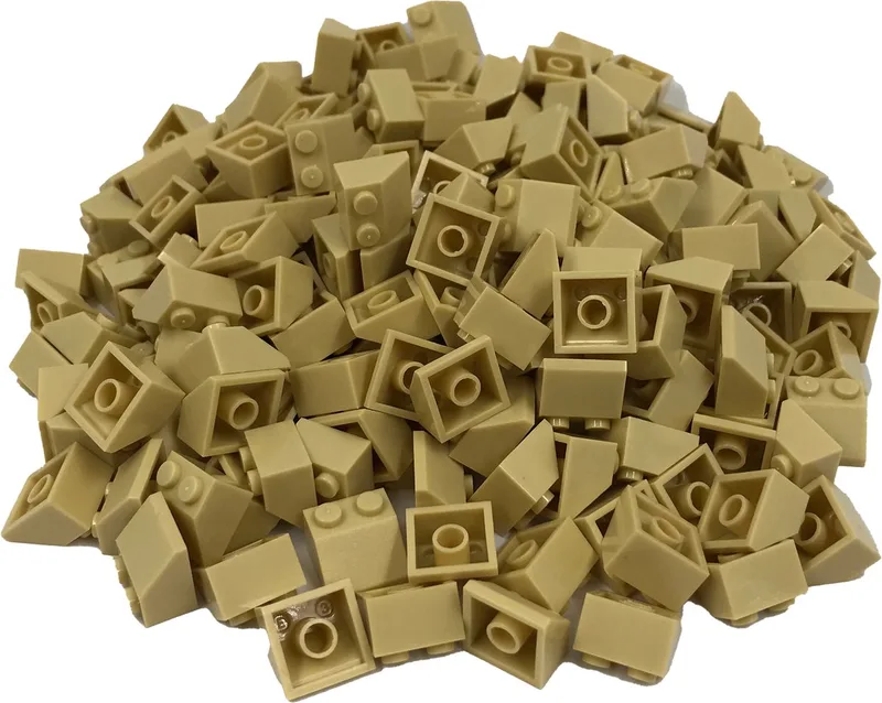 100 Bouwstenen 2x2 dakpan 45 graden | Compatibel met Lego Classic | Keuze uit vele kleuren | SmallBricks de SmallBricks en Tan – photo du produit