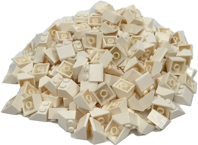 100 Bouwstenen 2x2 dakpan 45 graden | Compatibel met Lego Classic | Keuze uit vele kleuren | SmallBricks van SmallBricks in Wit – productfoto