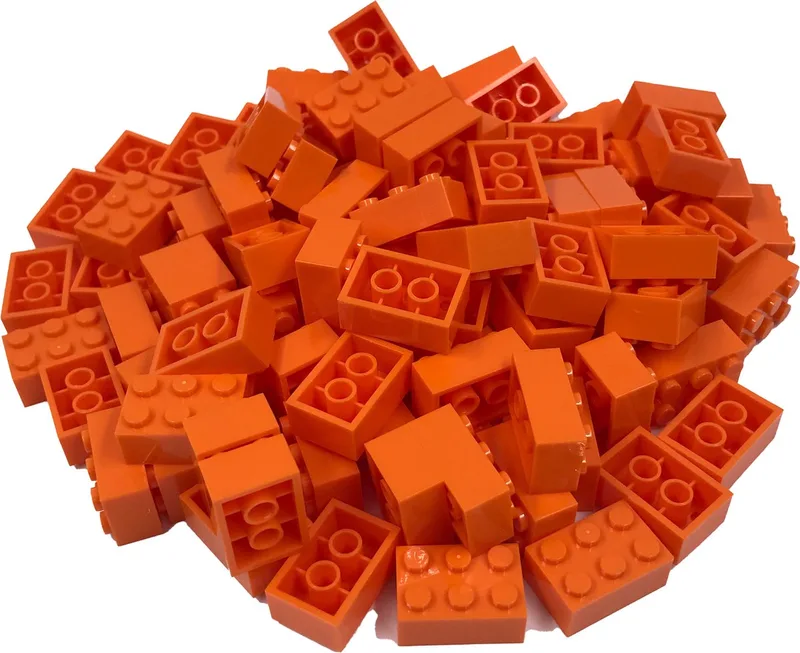 100 Bouwstenen 2x3 | Compatibel met Lego Classic | Keuze uit vele kleuren | SmallBricks von SmallBricks in Oranje – Produktfoto