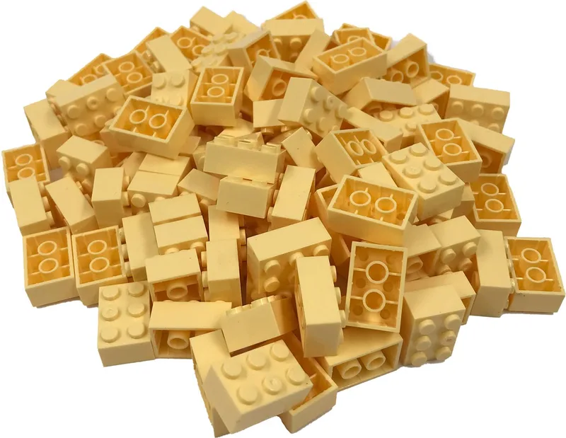 100 Bouwstenen 2x3 | Compatibel met Lego Classic | Keuze uit vele kleuren | SmallBricks van SmallBricks in Lichtgeel – productfoto