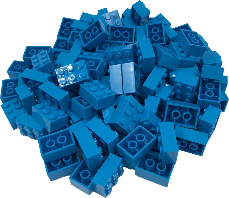 100 Bouwstenen 2x3 | Compatibel met Lego Classic | Keuze uit vele kleuren | SmallBricks de SmallBricks en Hemelsblauw – photo du produit