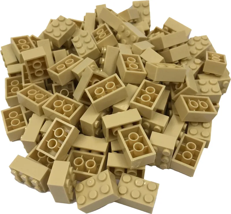 100 Bouwstenen 2x3 | Compatibel met Lego Classic | Keuze uit vele kleuren | SmallBricks von SmallBricks in Tan – Produktfoto