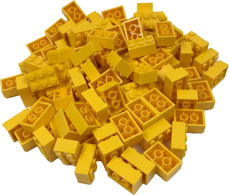 100 Bouwstenen 2x3 | Compatibel met Lego Classic | Keuze uit vele kleuren | SmallBricks de SmallBricks en Geel – photo du produit