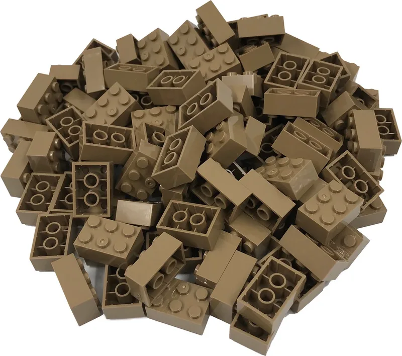 100 Bouwstenen 2x3 | Compatibel met Lego Classic | Keuze uit vele kleuren | SmallBricks von SmallBricks in Donkertan – Produktfoto