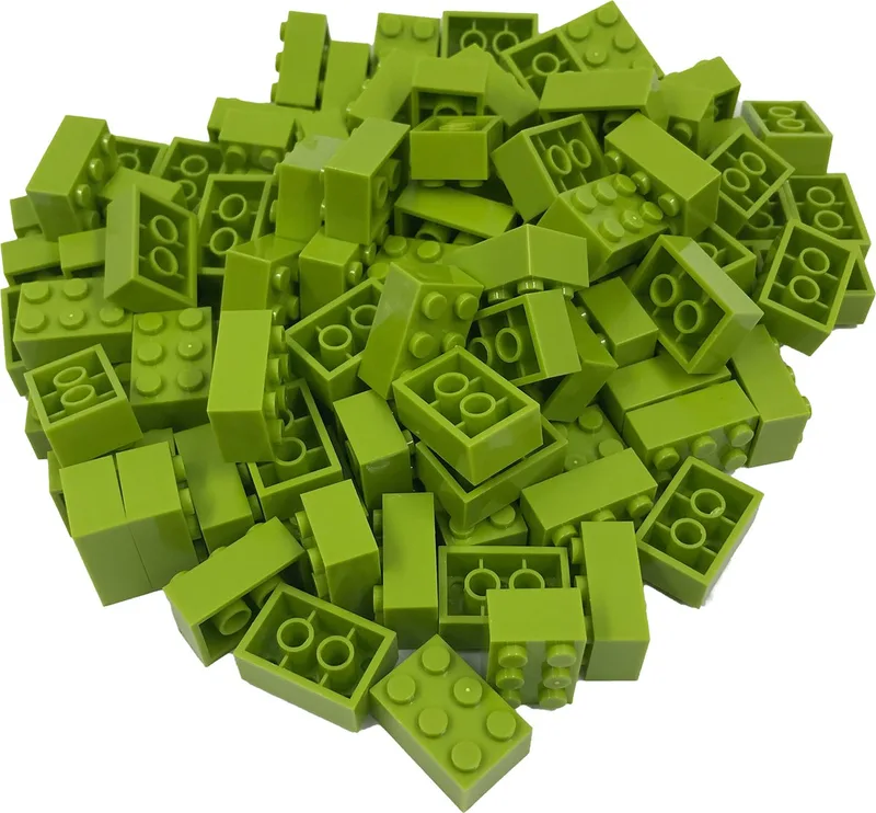 100 Bouwstenen 2x3 | Compatibel met Lego Classic | Keuze uit vele kleuren | SmallBricks van SmallBricks in Lime – productfoto
